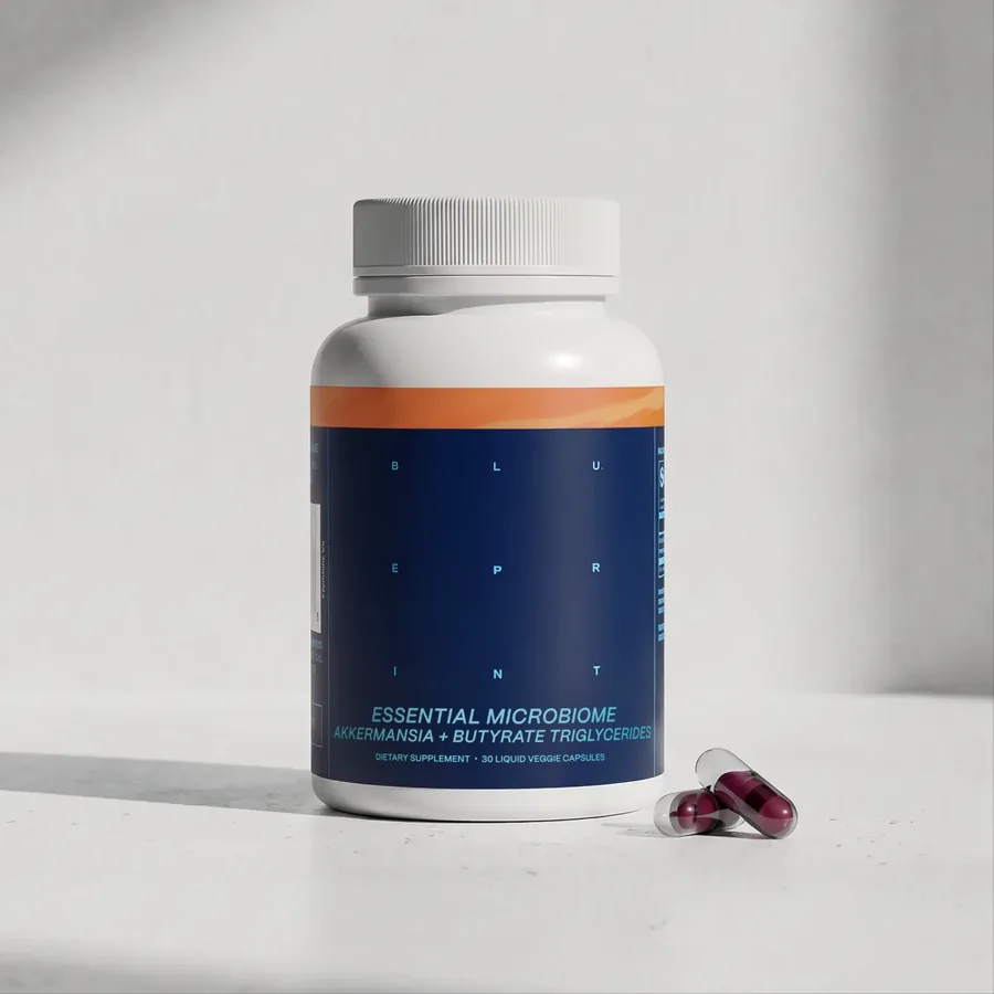 Blueprint Essential Microbiome Capsules that James Chen uses in his protocol subset
